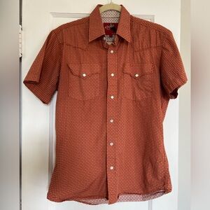 Orange Western Button Up Pearl Snap Shirt